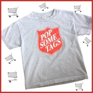Kid’s “Pop Some Tags” Gray Tee Size M